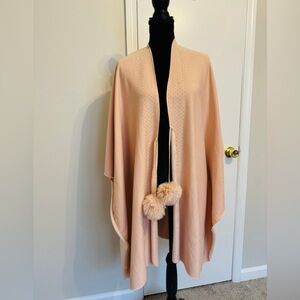 Marc New York Pink Fur Ball Pancho One Size